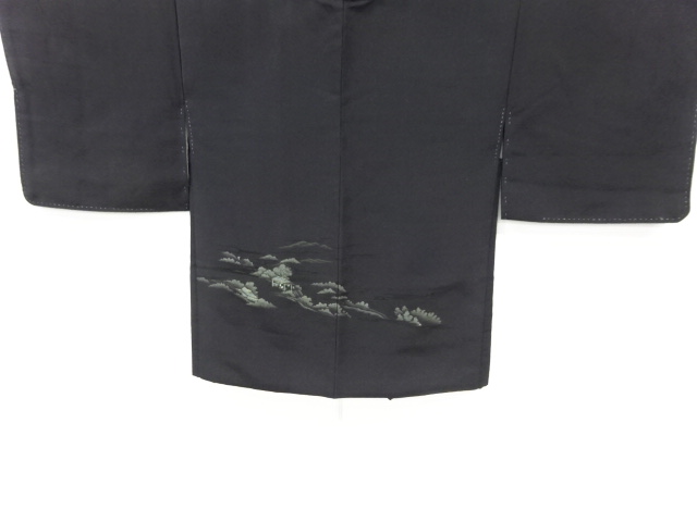 家屋に樹木模様織り出し絵羽織